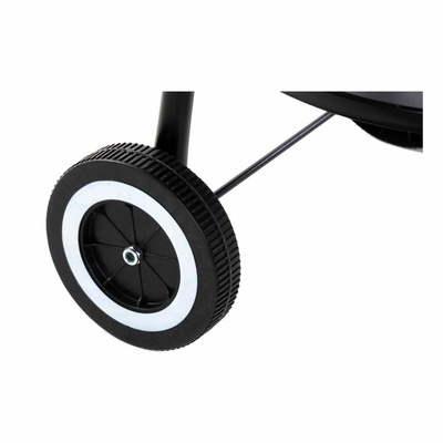 DKD Home Decor Portable Charcoal Barbecue with Wheels - Compact BBQ Grill 59x49.5x82cm - Black Steel Mobile Garden Grill