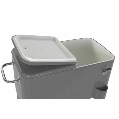 Koelkast DKD Home Decor Met wieltjes Grijs Donker grijs Staal Polypropyleen 56 L 74 x 43 x 80 cm (74 x 43 x 80 cm)