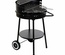 DKD Home Decor Portable Charcoal Barbecue with Wheels - Compact BBQ Grill 59x49.5x82cm - Black Steel Mobile Garden Grill