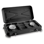 Kemper Professioneel 2-Pits Gas Kampeer Fornuis 57x30x65cm - Heavy Duty Outdoor Kooktoestel