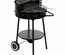 DKD Home Decor Portable Charcoal Barbecue with Wheels - Compact BBQ Grill 59x49.5x82cm - Black Steel Mobile Garden Grill