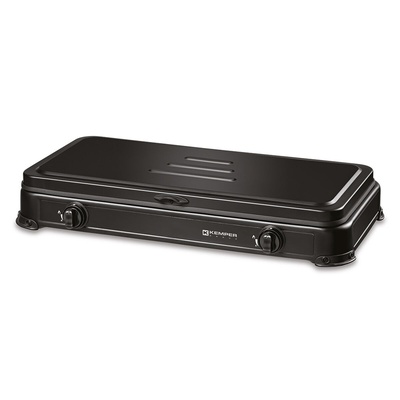 Kemper Professioneel 2-Pits Gas Kampeer Fornuis 57x30x65cm - Heavy Duty Outdoor Kooktoestel